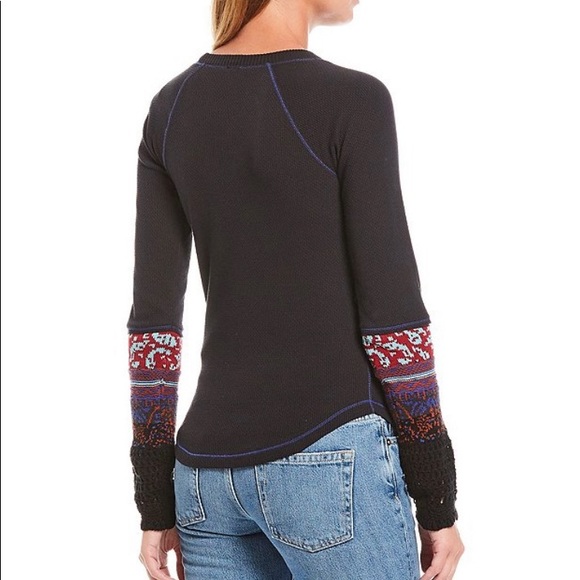 Free People The Mix Cuff Long Sleeve Knit Top - Picture 3 of 9